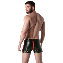 LEADER Short avec zip Brut Noir-Rouge
